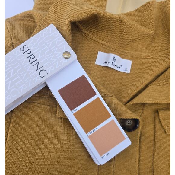 Shy Velvet Cinnamon Knit Semi Cropped Jacket - Picture 5 of 6